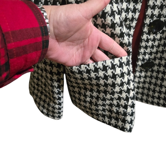 Live a Little LAL Houndstooth Jacket Size Small Wool Blend - Picture 5 of 8